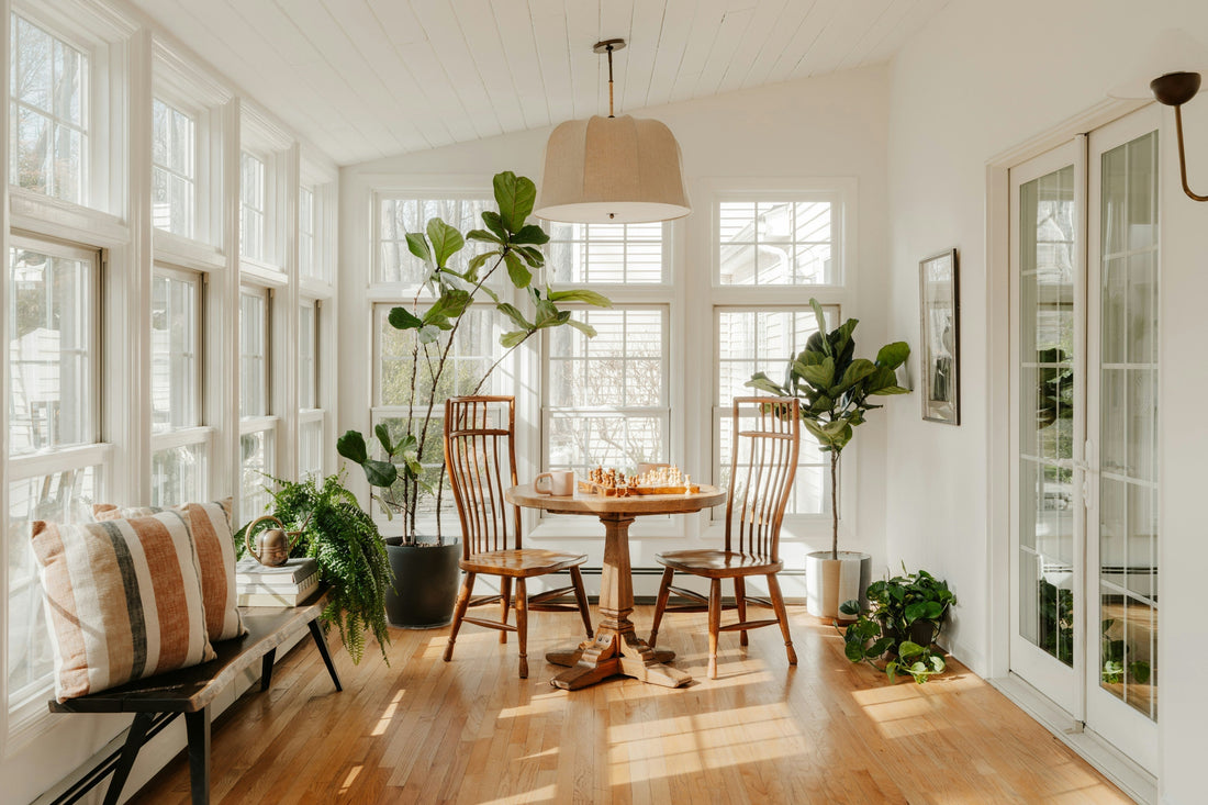 Sun room with house plants indoor